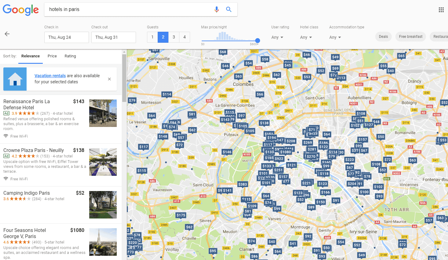 Google Vacation Rentals